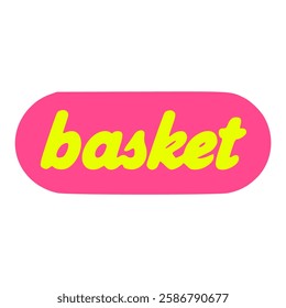 basket sticker cool trendy lifestyle vector illustration template design