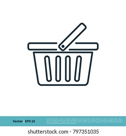 Basket Store Icon Vector Logo Template Illustration Design. Vector EPS 10.