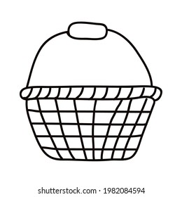 basket straw hand draw style