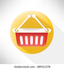 Basket symbol,flat icon,clean vector