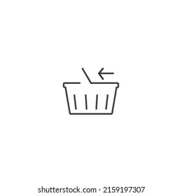 basket thin line icon, editable stroke icon