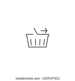 icono de línea delgada de canasta, icono de trazo editable