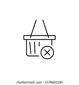 Basket thin line icon on white background. Vector illustration eps10.