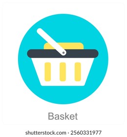 Basket and trolley icon concept