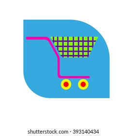 basket, trolley, vector