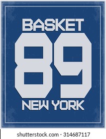 Basket typography, t-shirt graphics