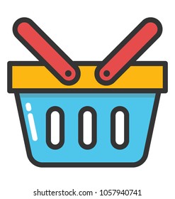 A basket used in grocery stores to keep items
