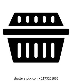 
 Basket used in grocery stores to keep items, grocery basket
