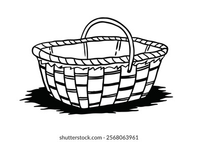 A basket vector art illustration