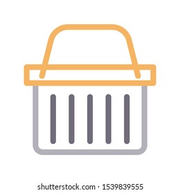  basket vector color line icon