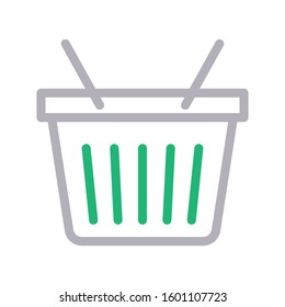 basket vector color line icon 
