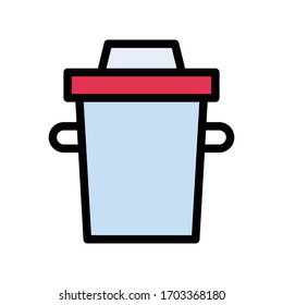 basket vector flat color icon 