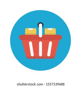 basket vector flat colour icon