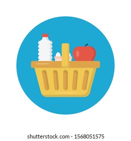 basket vector flat  colour  icon 