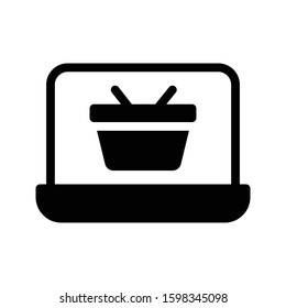 basket vector glyph flat icon 