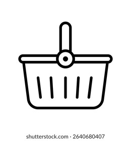 Basket Vector Icon for Black Friday Shopping. Retail shopping basket illustration, consumer buying concept, sale cart design