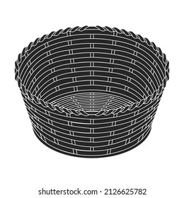 Basket vector icon. Black vector icon isolated on white background basket.