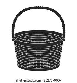 Basket vector icon. Black vector icon isolated on white background basket.