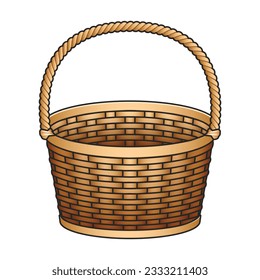 Basket vector icon. Color vector icon isolated on white background basket.