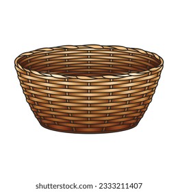 Basket vector icon. Color vector icon isolated on white background basket.