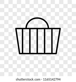 Basket vector icon isolated on transparent background, Basket logo concept