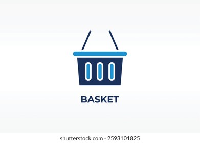 Basket vector, icon or logo sign isolated symbol illustration