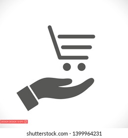 Basket   vector icon , lorem ipsum Flat design