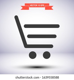 Basket vector icon , lorem ipsum Flat design