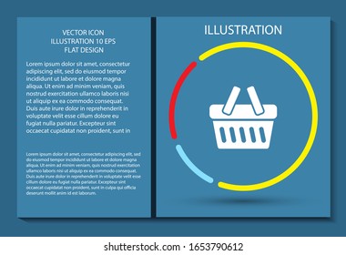 Icono vectorial de la cesta , diseño plano lorem
