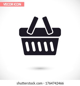 Icono vectorial de la cesta , lorem ipsum Diseño plano