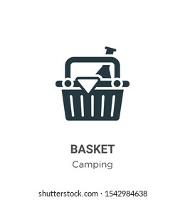 Basket vector icon on white background. Flat vector basket icon symbol sign from modern camping collection for mobile concept and web apps design.