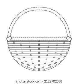 Basket vector icon. Outline vector icon isolated on white background basket.