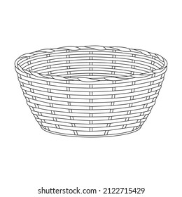 Basket vector icon. Outline vector icon isolated on white background basket.