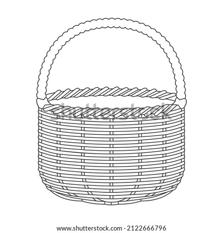 Basket vector icon. Outline vector icon isolated on white background basket.