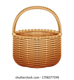 Basket vector icon. Realistic vector icon isolated on white background basket.