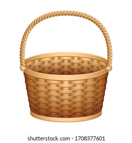 Basket vector icon. Realistic vector icon isolated on white background basket.