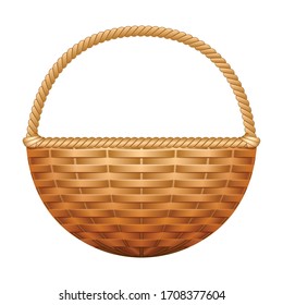 Basket vector icon. Realistic vector icon isolated on white background basket.