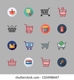 basket vector icon set