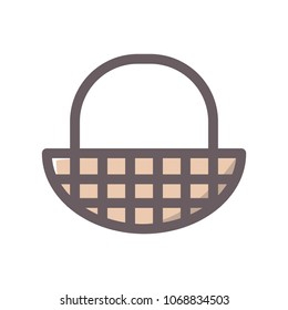 Basket vector icon, Shopping Sign isolated on white background. Online shop or e-shop concept. Flat design style