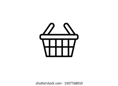 Basket vector icon, Shopping Sign isolated on white background. Online shop or e-shop concept. Flat design style , simple design
