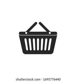 Basket vector icon, Shopping Sign isolated on white background. 