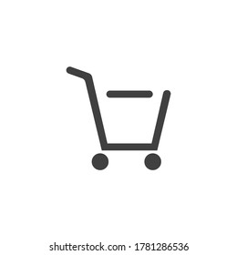 Vektorsymbol im Korb, Online-Shopping-Shop oder e-Shop-Konzept