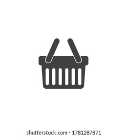 Vektorsymbol im Korb, Online-Shopping-Shop oder e-Shop-Konzept