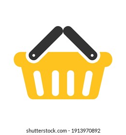 Basket vector icon, Shopping Sign isolated on white background. Online shop or e-shop concept. Flat design style