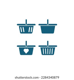Icono vectorial de canasta, Signo de compra aislado en fondo blanco. 