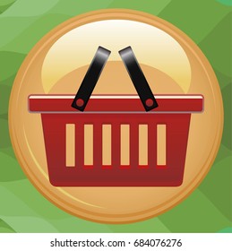 Basket vector icon, Shopping Sign isolated on white background. Online shop or e-shop concept. Flat design style