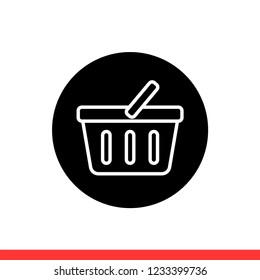 Basket vector icon, shopping symbol. Simple, flat design for web or mobile app
