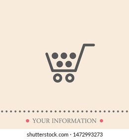 A basket vector icon. The symbol of shopping and a payment. A commercy symbol. The sign of a basket.