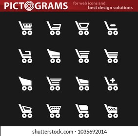 Basket vector icons for user interface design