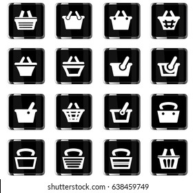 basket vector icons for user interface design